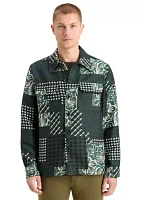 Men's Patchwork Jacquard Overshirt