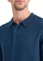 Men's Structured Knitted Polo Shirt