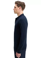 Long Sleeve Knitted Polo Shirt