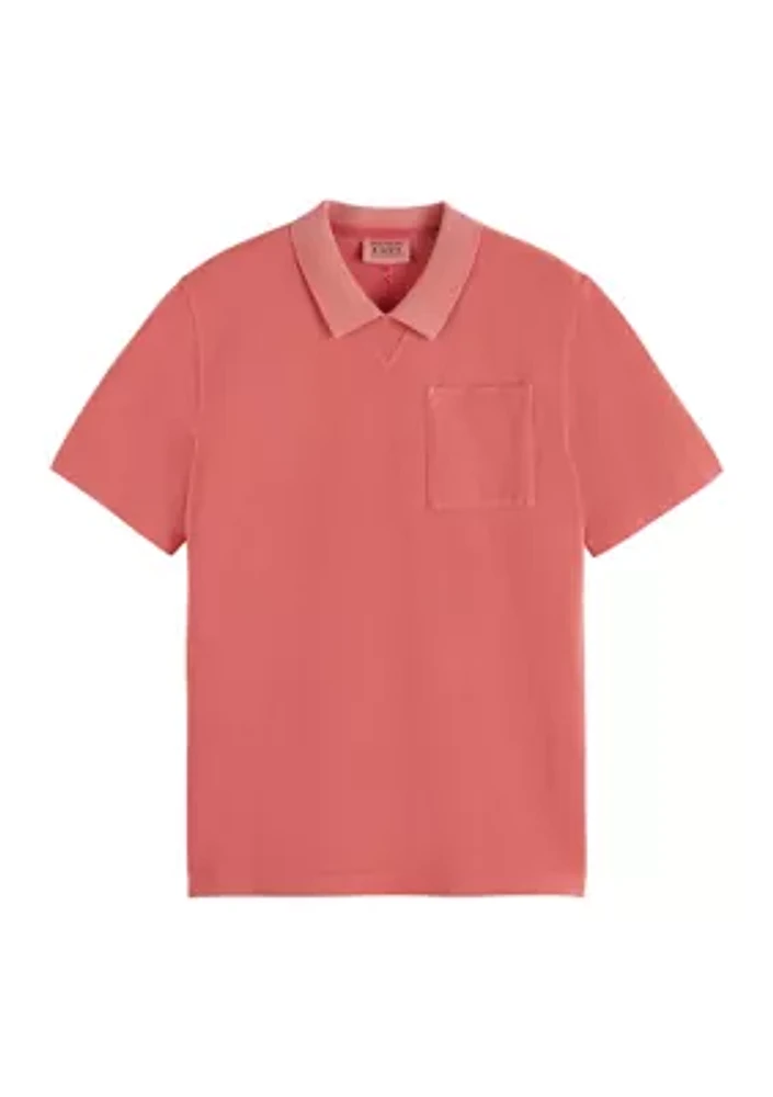 Men's Garment Dyed Chest Pocket Polo Shirt