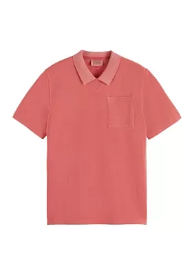 Men's Garment Dyed Chest Pocket Polo Shirt