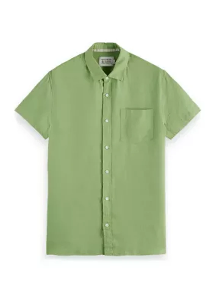 Men's Short Sleeve Linen Shirt