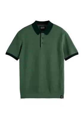 Men's Short Sleeve Solid Polo Sweater