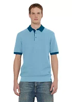 Men's Short Sleeve Solid Polo Sweater