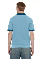 Men's Short Sleeve Solid Polo Sweater