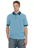 Men's Short Sleeve Solid Polo Sweater