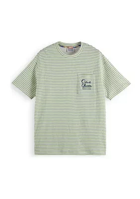 Men's Short Sleeve Double Face Jersey Striped T-Shirt