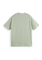 Men's Short Sleeve Double Face Jersey Striped T-Shirt