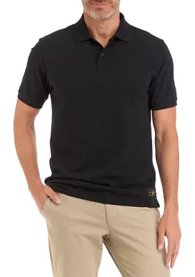 Men's Short Sleeve Washed Slub Polo Shirt