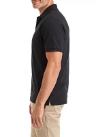 Men's Short Sleeve Washed Slub Polo Shirt