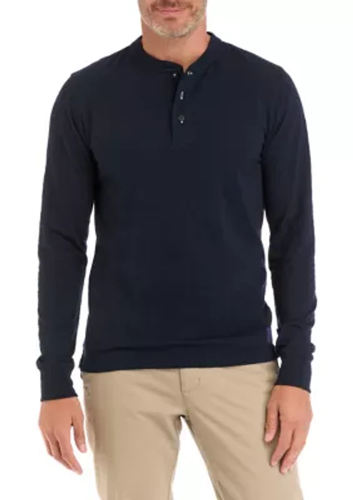 Men's Long Sleeve Slub Henley Shirt