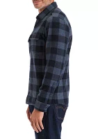 Men's Long Sleeve Plaid Stretch Flannel Shirt