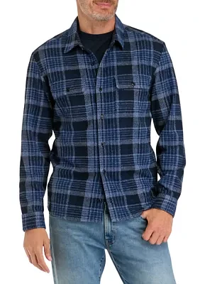 Men's Long Sleeve Plaid Stretch Flannel Shirt