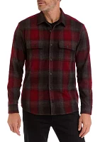 Men's Long Sleeve Plaid Stretch Flannel Shirt