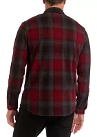 Men's Long Sleeve Plaid Stretch Flannel Shirt