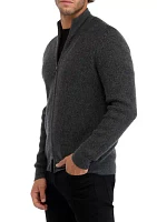 Men's Cashmere Zip Front Cardigan