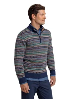 Heather Fair Isle Quarter Zip Pullover