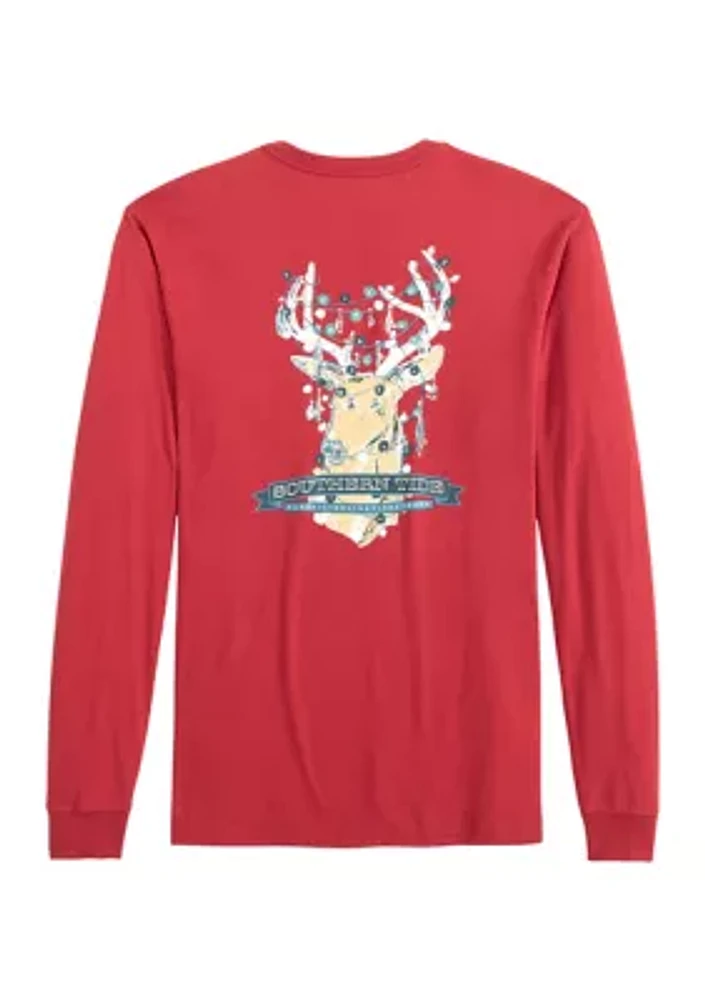 Deermas Tree Long Sleeve Graphic T-Shirt