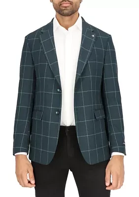 Men's Windowpane Printed Sportcoat