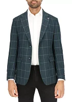 Men's Windowpane Printed Sportcoat