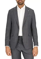 Men's Windowpane Printed Suit Jacket