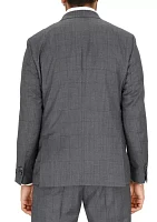 Men's Windowpane Printed Suit Jacket