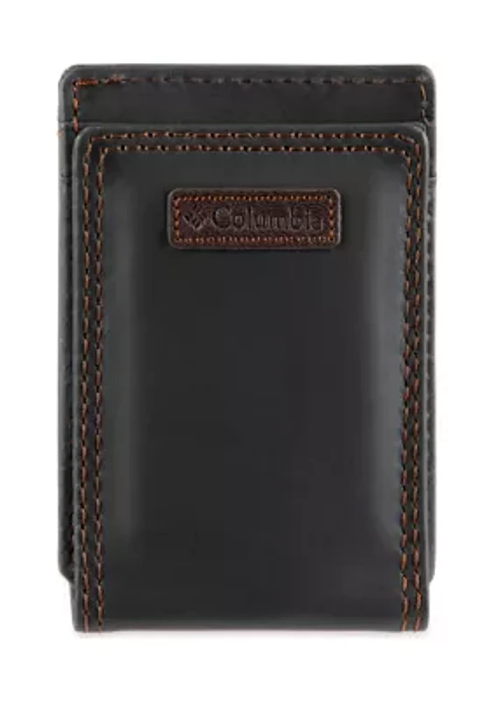 Leather Magnetic Front Pocket RFID Wallet