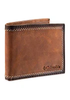 Leather Double Stitch Traveler RFID Wallet