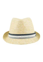 Two Tone Stripe Band Fedora Hat