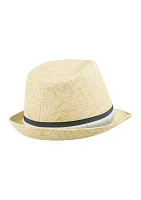 Two Tone Stripe Band Fedora Hat