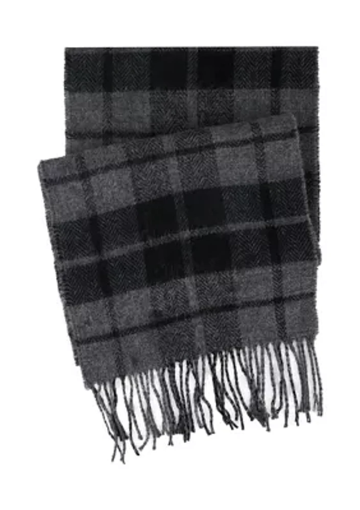 Reversible Tonal Plaid Scarf