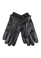 Leather Gloves with Knit Cuffs