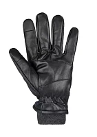 Leather Gloves with Knit Cuffs