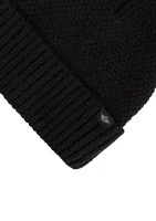 Marled Stitch Cuffed Beanie with Sherpa Lining