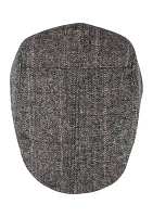 Herringbone Plaid Flat Top Ivy Hat