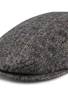 Herringbone Plaid Flat Top Ivy Hat