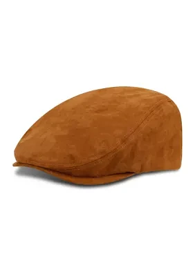 Faux Suede Flat Top Ivy Hat with Fleece Lining