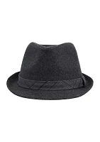 Melton Fedora Hat with Tonal Plaid Band