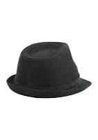 Melton Fedora Hat with Tonal Plaid Band