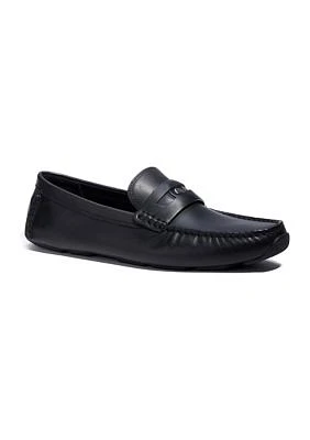 Leather Coin Driver Loafers