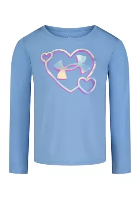 Toddler Girls Foil Heart Graphic T-Shirt