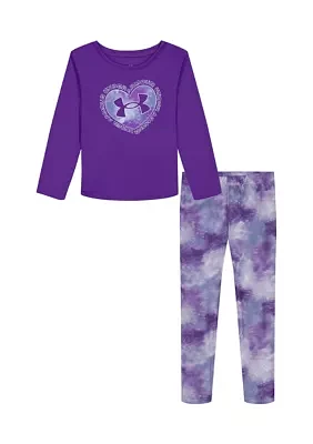 Baby Girls Graphic T-Shirt and Printed Leggings Set