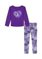 Toddler Girls Graphic T-Shirt and Printed Leggings Set