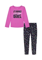 Baby Girls Graphic T-Shirt and Printed Leggings Set