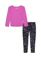 Baby Girls Graphic T-Shirt and Printed Leggings Set