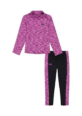 Baby Girls Twisted 1/4 Zip Printed Pullover and Leggings Set