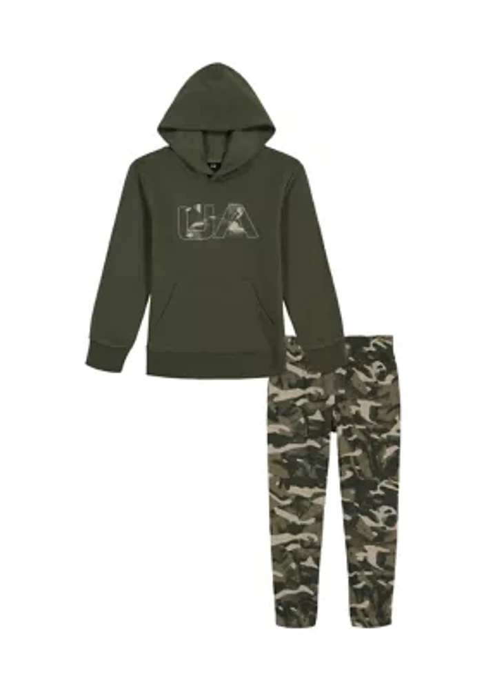 Toddler Boys Rival Graphic Hoodie and Camo Printed Joggers Set