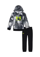 Toddler Boys Rival Wash Faded Logo Graphic Hoodie and Pants Set