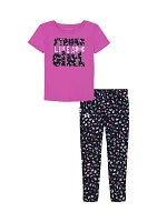 Toddler Girls Graphic T-Shirt and Printed Leggings Set