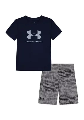 Toddler Boys Graphic T-Shirt and Printed Shorts Set